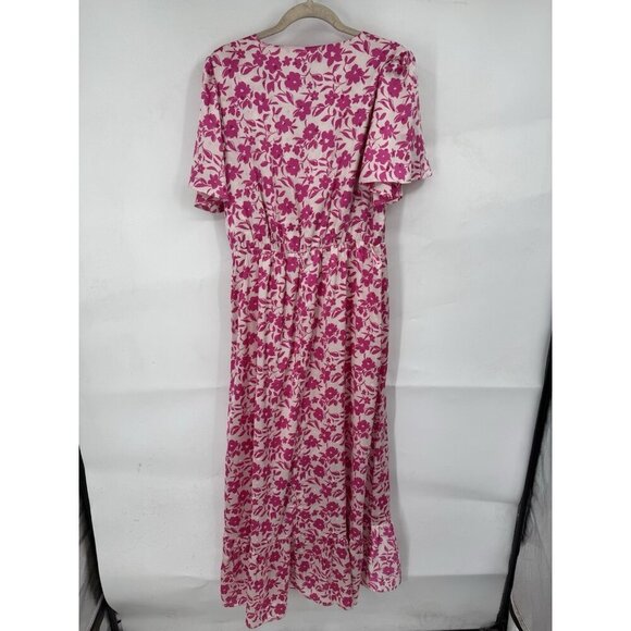 Draper James RSVP Floral Maxi Dress Women Medium Pink Preppy Feminine Whimsical - Picture 3 of 9